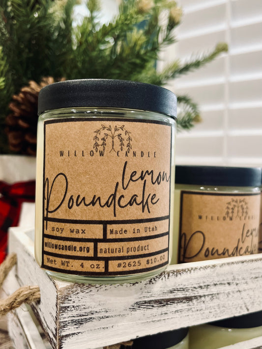 8 oz Lemon Poundcake soy wax candle with wood wick