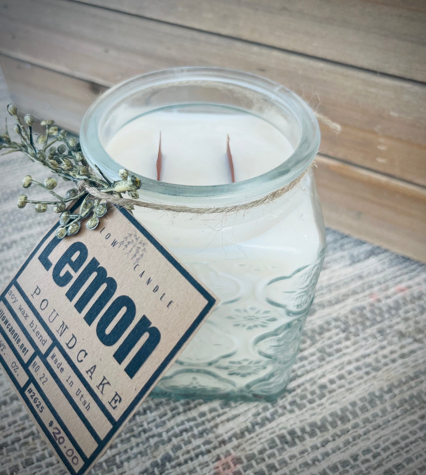 Lemmon poundcake soy wax wood wick candle