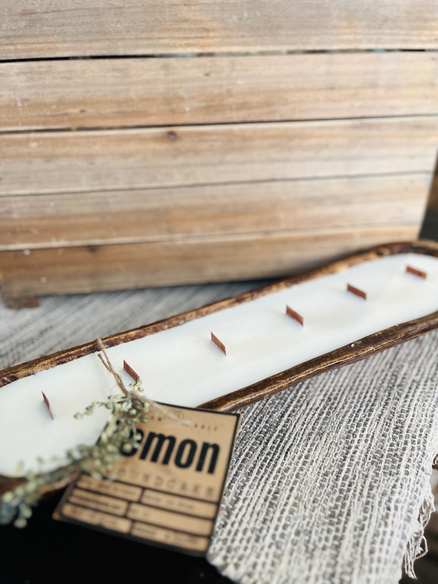 Long dough bowl soy candle