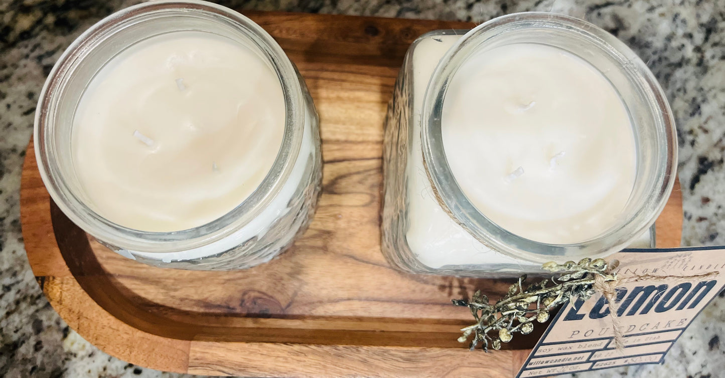 Two candle tray Lemon poundcake